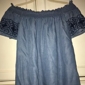 Off Shoulder Denim Top